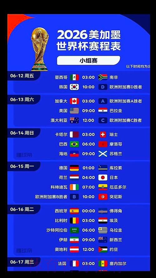 2026世界杯比赛时间一览高清直播免费观看